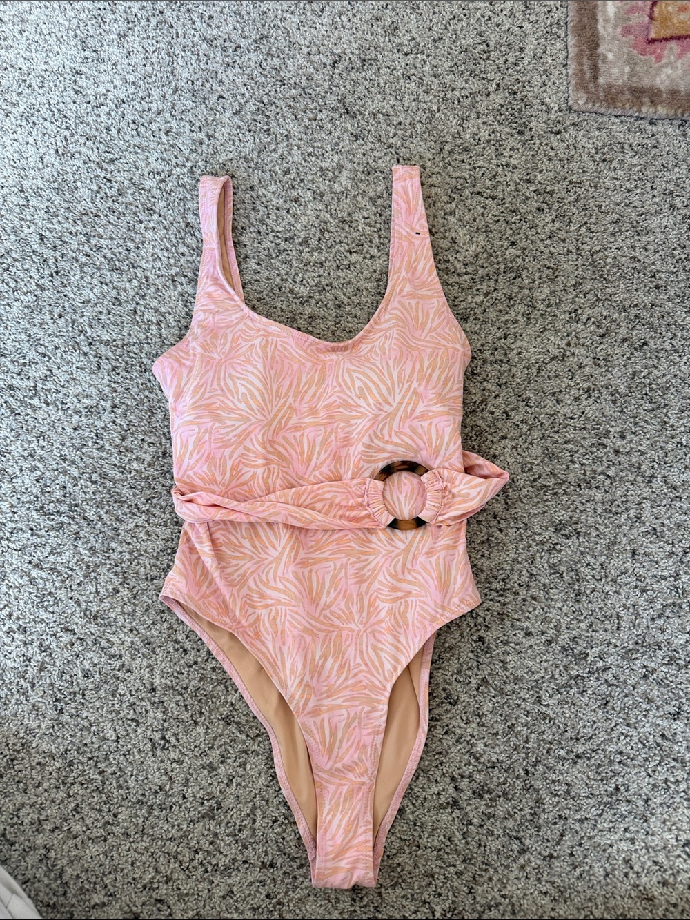 Cotton on body Pink One-Piece Swimsuit with Belt Detail